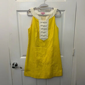 Lilly Pulitzer Yellow Nautical Knot Shift Dress Size 10 Women's EUC